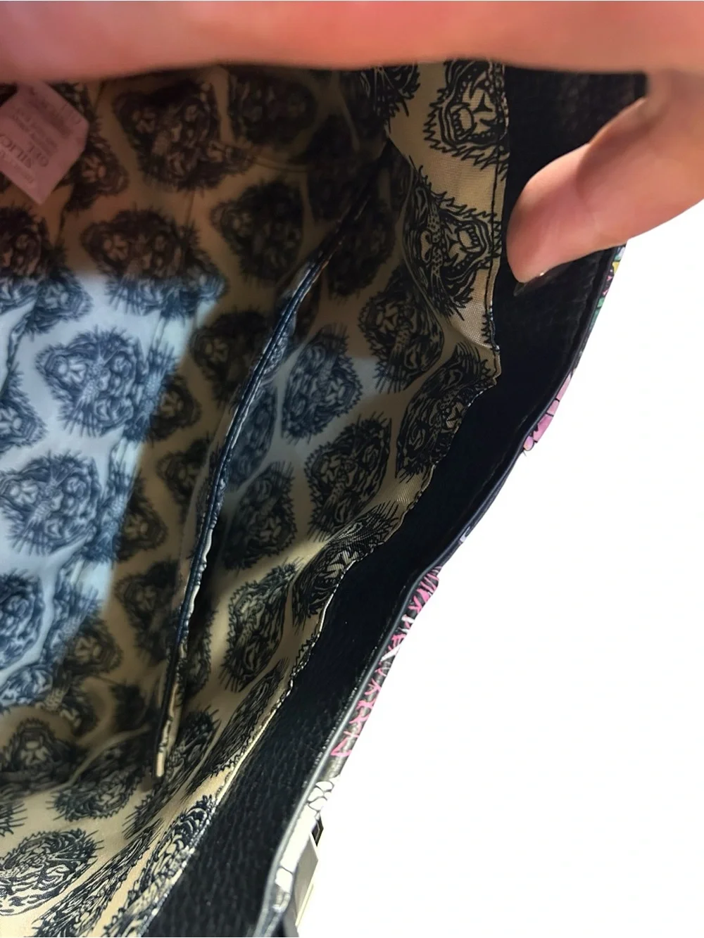 NWT Ed Hardy Small Satchel Handbag Black/Multi